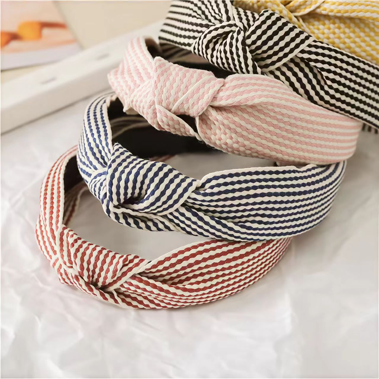 넓은 가장자리 체크무늬 헤어밴드 여성용 우아하고 다재다 - Headband Summer Knit 리뷰 및 가격