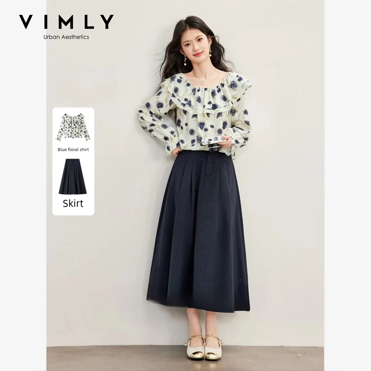 VIMLY 더블 레이어 러플 오프숄더 블라우스와 하이웨 - Blouse Off Shoulder 리뷰 및 가격