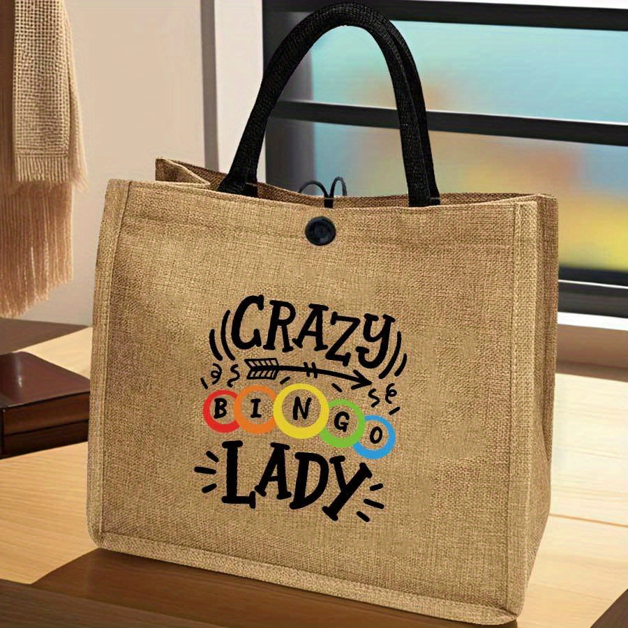 여성용 빙고 프린트 토트백 (빙고 카드 패턴) - 출퇴 - Tote Bag Beach 리뷰 및 가격