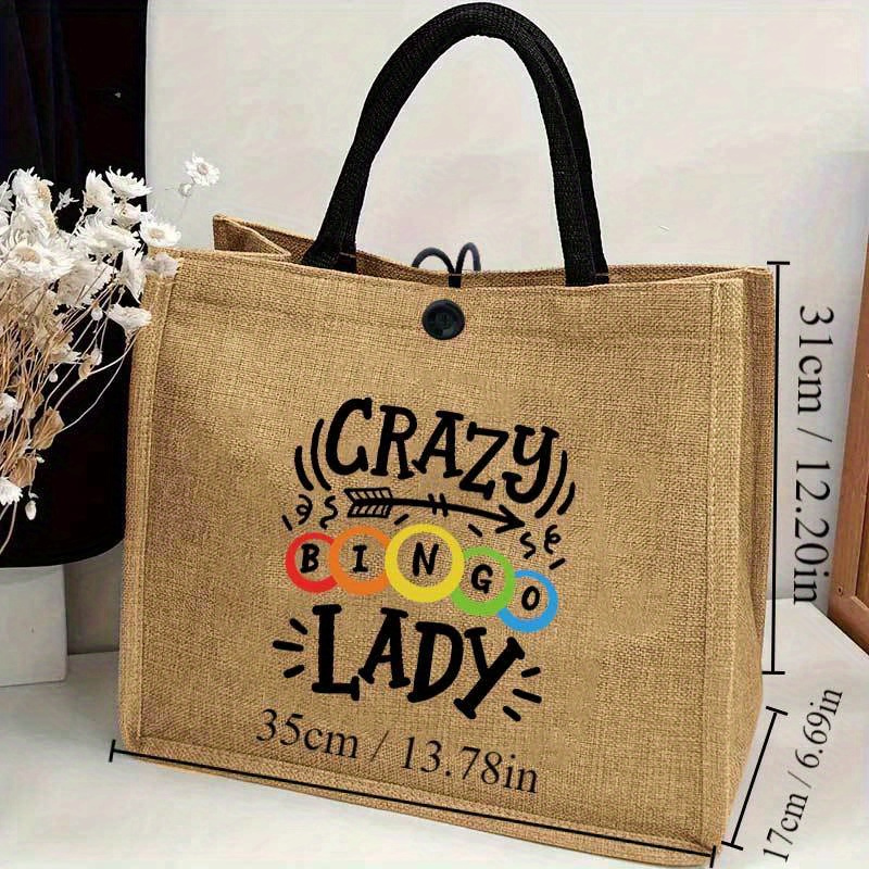 여성용 빙고 프린트 토트백 (빙고 카드 패턴) - 출퇴 - Tote Bag Beach 리뷰 및 가격